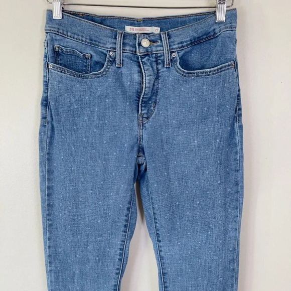 Levi's 311 Shaping Polka Dot Skinny Medium Wash Jeans - Picture 5 of 16